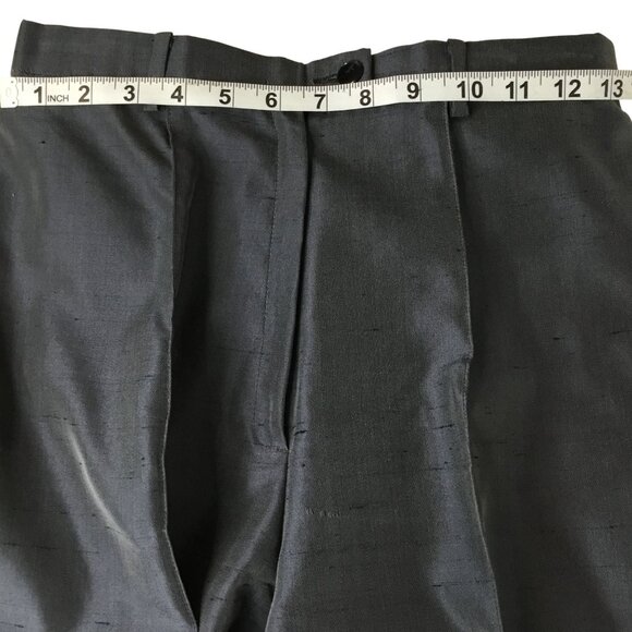 VTG ALGO COUTURE Switzerland Silk Blazer Pants Suit Gray 2pc 80s Power Suit Sz 8 - Picture 9 of 13